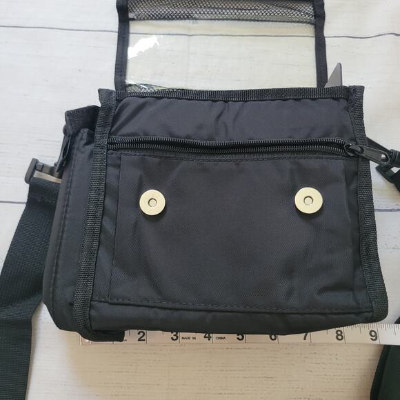 AerX Size OS Black Crossbody Bag Mesh Organizer Adjustable Strap Travel Pack - Picture 12 of 13